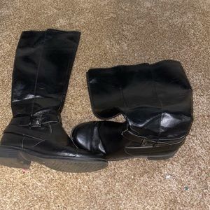 black riding boots